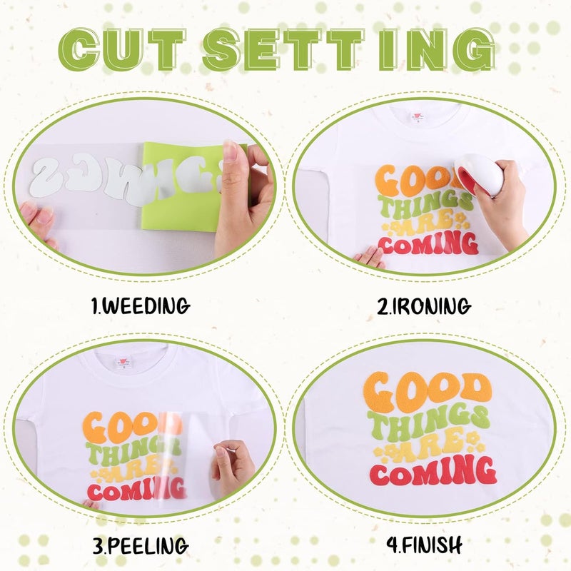 Tintnut Puff Vinyl Heat Transfer - 10inches x 6ft 3D Pale Olive Green Puff HTV Roll Heat Transfer Vinyl Foaming Colorful Puffy Iron on Vinyl for T-Shirts DIY Compatible with Cricut or Silhoutte Cameo - Image 4